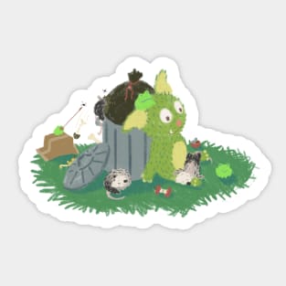 Trash Goblin and Friends Sticker